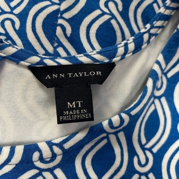 ANN Taylor Sleeveless Midi Nautical Knot Print Knit Dress, Blue White, Med Tall - Picture 7 of 8